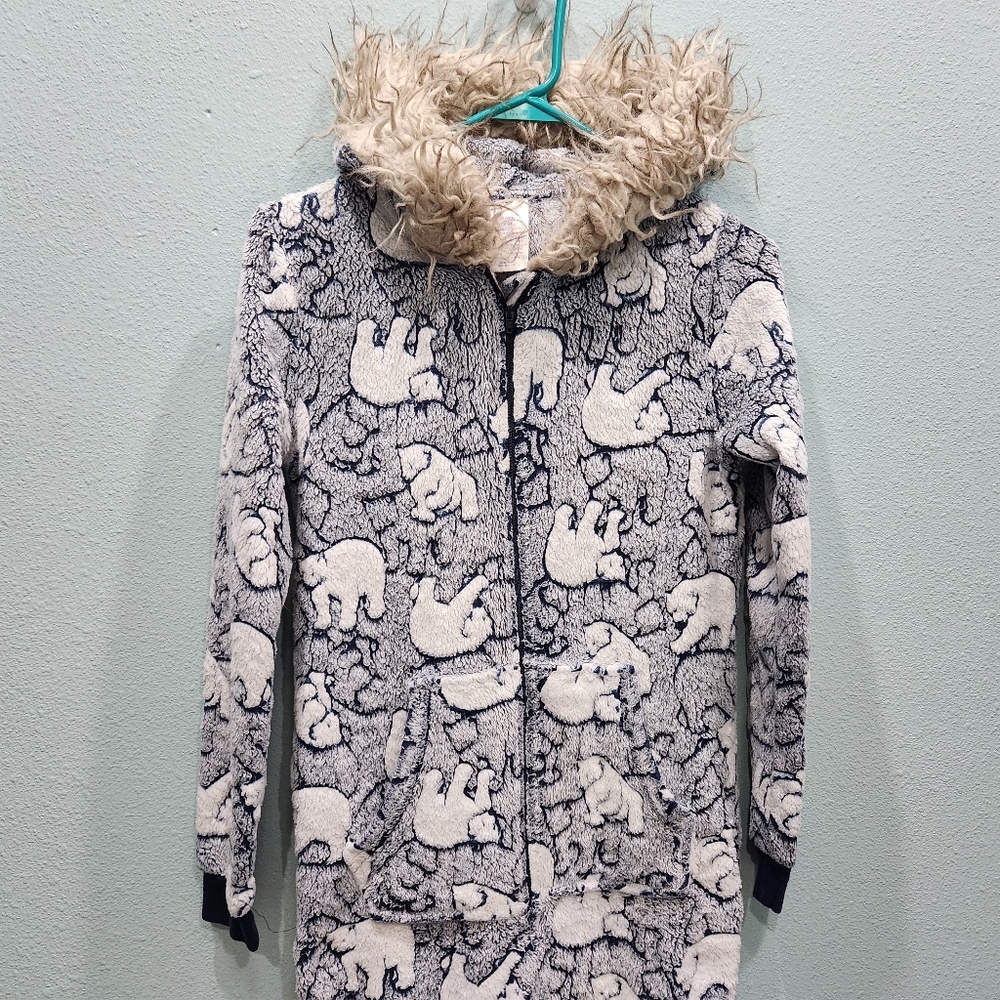 Adult Polar Bear Onesie Winter Pajamas